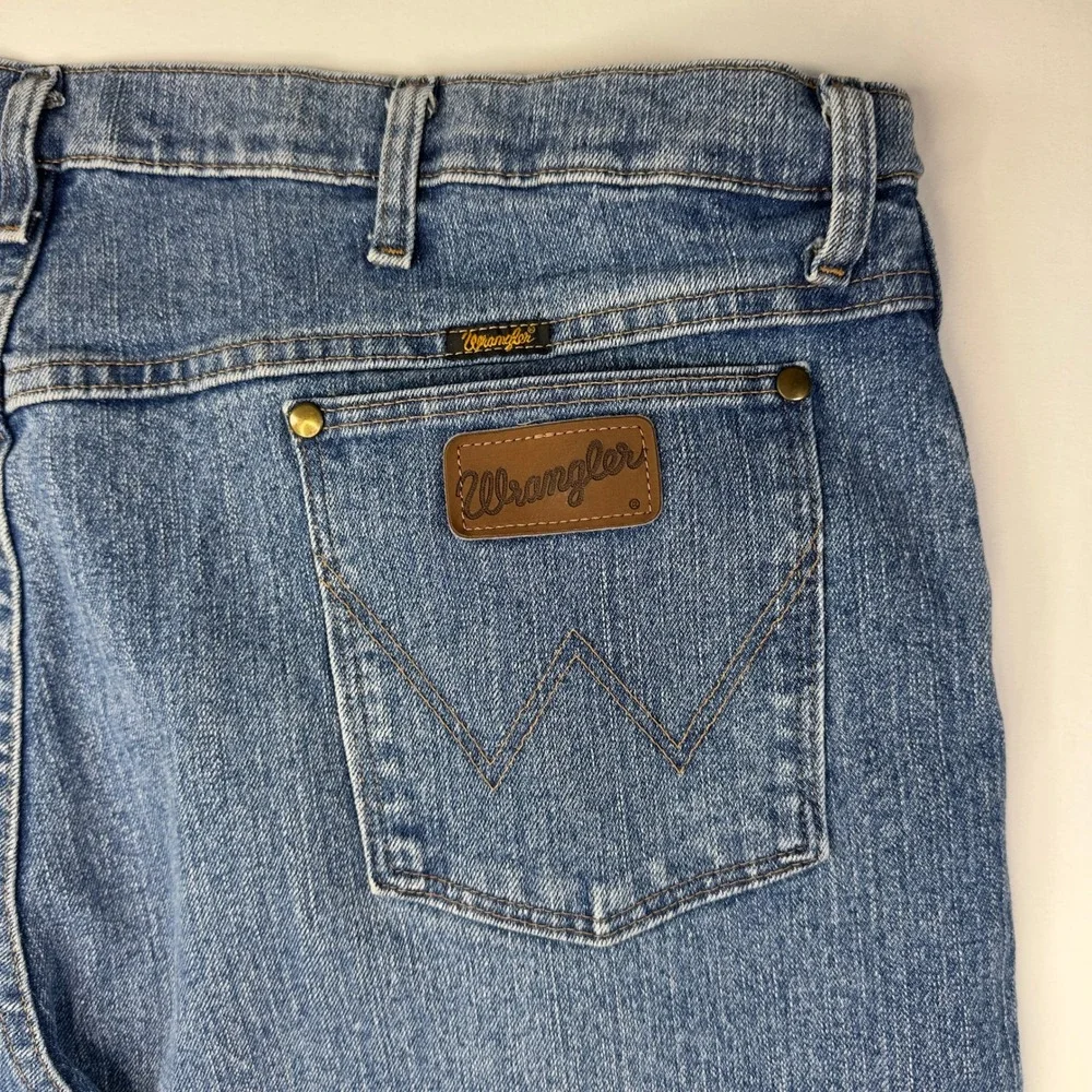 Wrangler 47 Jeans Mens‎ 42x30 Advanced Comfort Regular Fit Blue Denim Western